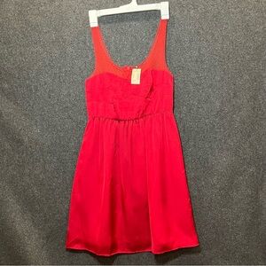 American Eagle Outfitters Red Sleeveless Dress Silk Mesh Top Size 2 New with Tag